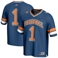#1 Bucknell Bison Lightweight Collegiate Football Fashion Jersey - Blue