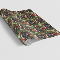 Santa Hat Pup Holiday Gift Wrap, Newfoundland Dog Christmas Wrapping Paper, Adorable Dog Lover Wrapping Paper, Xmas Present Wrap, Dog Gift Wrap
