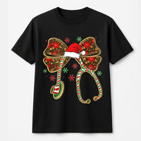 Coquette Bow Stethoscope Shirt, Christmas Nurse T-Shirt, Adorable Healthcare Holiday Tee, RN Medical Graphic T-Shirt, Nurse Christmas Present