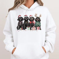 Adorable Holiday Dog Hoodie, Black Goldendoodle Christmas Hoodie, Winter Doodle Hoodie, Goldendoodle Dog Mom Sweatshirt, Xmas Dog Lover Present