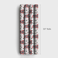 Christmas Trucker Gift Wrap, Santa Driving Semi Truck Wrapping Paper, Holiday Truck Driver Wrapping Paper Rolls, Festive Xmas Paper Present