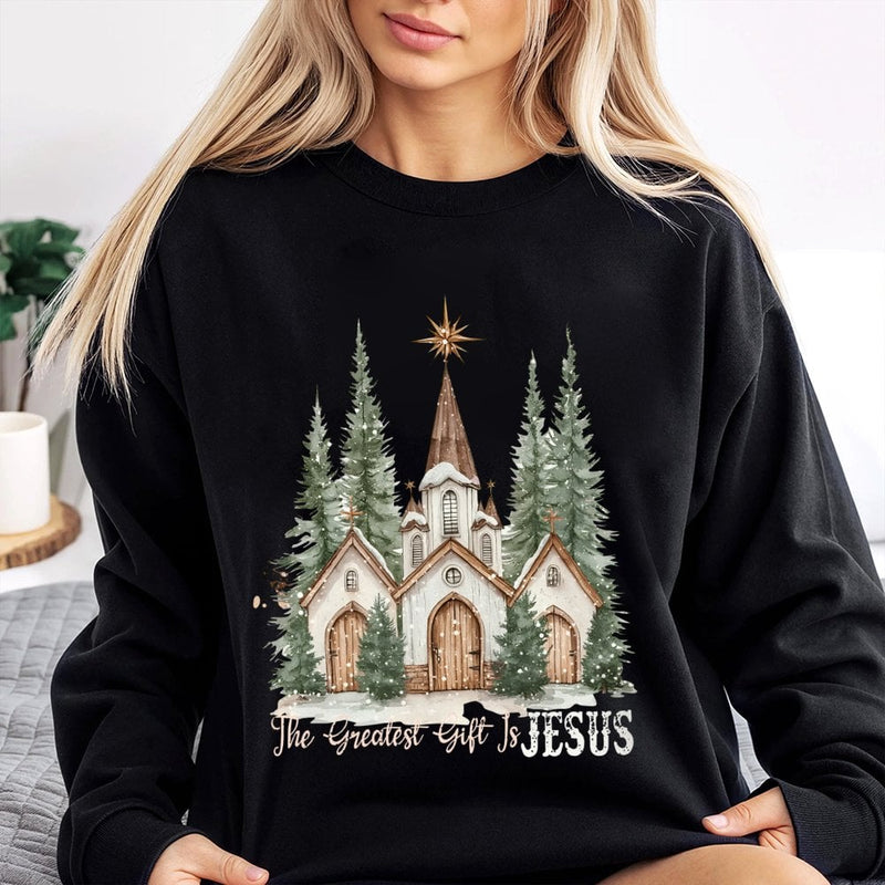 Christian Christmas Sweatshirt, The Greatest Present Is Jesus Sweatshirt, Religious Church Crewneck, Faith Holiday Pullover, Xmas Present for Her