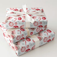 Adorable Piglet Holiday Gift Wrap, Santa Hat Pig Christmas Wrapping Paper, Watercolor Farm Animal Wrapping Paper, Festive Xmas Gift Wrap Roll