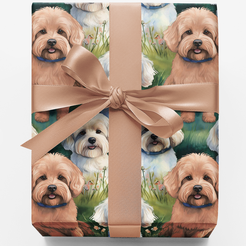 Maltipoo Christmas Gift Wrap, Maltipoo Dog Wrapping Paper, Adorable Puppy Holiday Wrapping Paper, Dog Lover Gift Wrap, Pet Breed Present Paper