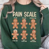 Humorous Nurse Holiday Sweatshirt, Pain Scale Gingerbread Christmas Sweatshirt, Medical Healthcare Xmas Sweatshirt, Hospital Crewneck, RN Present