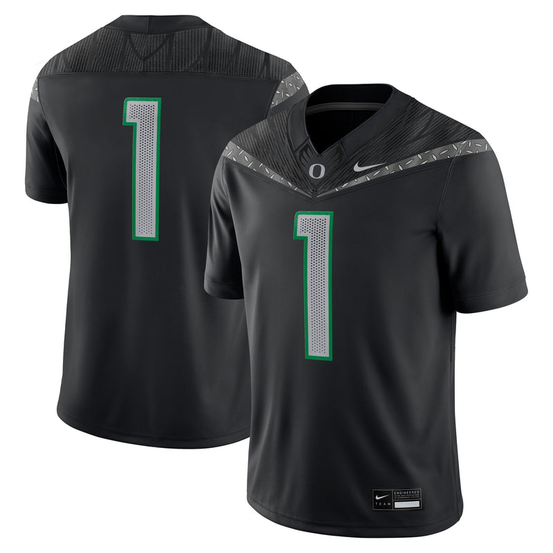 #1 Black Oregon Ducks Game Jersey