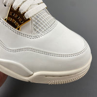 Low Top Sneakers, White Gold Colorway, Metallic Finish, Lace Up Design, Casual Gift for Sneaker Fans