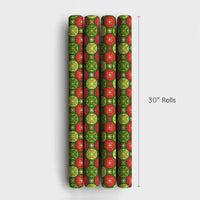 Festive Green Red Gift Wrap, Geometric Snowflake Christmas Wrapping Paper, Holiday Snowflake Wrapping Paper, Winter Season Gift Wrap