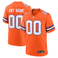 Denver Broncos Orange Mile High Collection 1977 Throwback Custom Game Jersey
