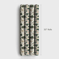 Vintage Street Scene Holiday Gift Wrap, Victorian Christmas Village Wrapping Paper, Nostalgic Xmas Wrapping Paper, Elegant Gift Wrap Roll