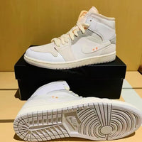 Retro Mid Top Sneakers, White Gray Colorway, Lace Up Design, Casual Gift for Sneaker Fans