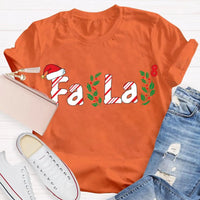 Fa La La Santa Hat Math Equations Shirt, Math Teacher Christmas T-Shirt, Humorous Holiday Mathematics Graphic Tee, Teacher Xmas Present