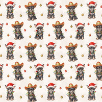 Dog Holiday Gift Wrap, Chihuahua Christmas Wrapping Paper, Santa Hat Sombrero Dog Paper, Pet Lover Gift Wrap, Christmas Wrapping Paper