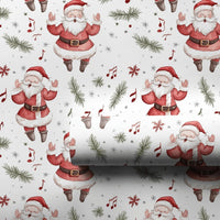 Musical Holiday Gift Wrap, Singing Santa Christmas Wrapping Paper, Watercolor Santa Claus Gift Wrap, Festive Xmas Roll Wrapping Paper