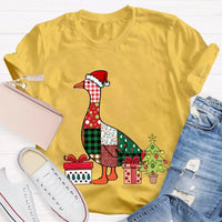 Colorful Holiday Geese Christmas Tree Tee, Christmas Geese T-Shirt, Festive Winter Animal Graphic Shirt, Adorable Xmas Present for Women Men
