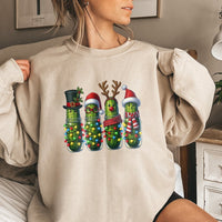 Festive Holiday Pickle Sweatshirt, Christmas Pickle Sweatshirt, German Tradition Ornament Crewneck, Humorous Ugly Xmas Pullover Sweater Present