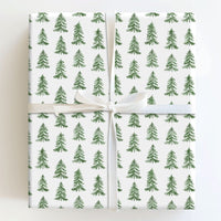 Forest Evergreen Gift Wrap, Watercolor Pine Tree Wrapping Paper, Rustic Winter Tree Wrapping Paper, Woodland Christmas Gift Wrap Roll