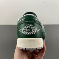 Low Top Sneakers, White Green Colorway, Lace Up Design, Casual Gift for Sneaker Fans
