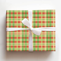 Red and Green Checkered Gift Wrap, Christmas Plaid Wrapping Paper, Festive Holiday Gift Wrapping Paper, Tartan Winter Present Wrap Roll