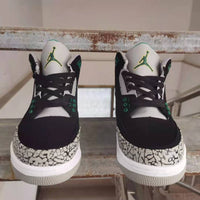 Sneakers, Black Green Colorway, Lace Up Design, Casual Gift for Sneaker Fans