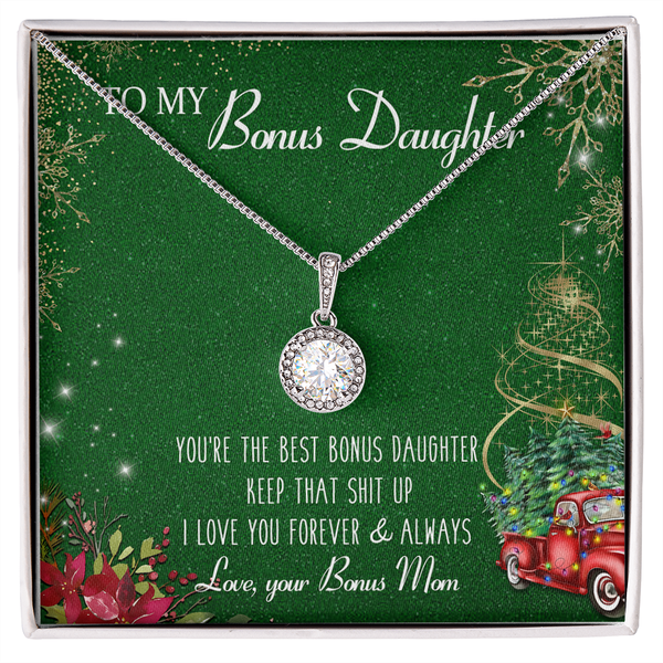 Eternal Hope Pendant Jewelry, Bonus Daughter Necklace Present, White Gold Over Stainless Steel Chain, Meaningful Christmas Pr