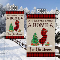 All Hearts Come Home for Christmas Flag, New Jersey Christmas Garden Flag, Buffalo Plaid State Yard Banner, Holiday Home Decor Present