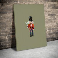 Winking Soldier Holiday Canvas Print, Nutcracker Martini Canvas Wall Art, Christmas Cocktail Wall Decor, Festive Nutcracker Canvas Art
