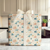 Holy Night Religious Gift Wrap, Nativity Christmas Wrapping Paper, Watercolor Christian Holiday Wrapping Paper, Jesus Manger Present Wrap