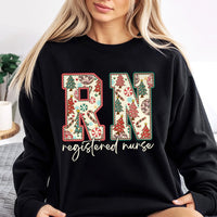 Festive Holiday Tree Medical Crewneck, RN Registered Nurse Christmas Sweatshirt, Stethoscope Hospital RN Pullover, Nurse Xmas Present Sweater
