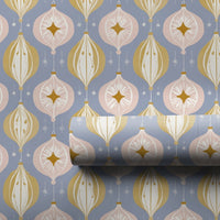 Retro Ornament Gift Wrap, Mid Century Modern Christmas Wrapping Paper, MCM Christmas Wrapping Paper, Vintage Holiday Gift Wrap Paper Roll
