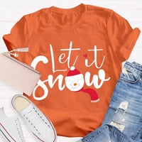 Festive Winter Holiday T-Shirt, Let It Snow Christmas Shirt, Adorable Snowflake Graphic Tee, Merry Xmas Apparel, Seasonal Present Shirt