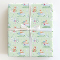 Watercolor Dog Christmas Gift Wrap, Golden Doodle Sleigh Wrapping Paper, Puppy Winter Holiday Wrapping Paper, Dog Lover Gift Wrap Roll