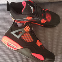 Retro Sneakers, Black Red Colorway, Lace Up Design, Casual Gift for Sneaker Fans
