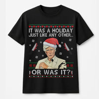 Humorous Serial Killer Holiday Graphic Tee, True Crime Ugly Christmas T-Shirt, True Crime Fan Christmas Shirt, Spooky Xmas Top