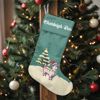 Personalized Animal Holiday Stocking, Adorable Santa Llama Christmas Stocking, Custom Name Christmas Stocking, Festive Kids Christmas Stocking