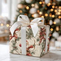 Bow and Arrow Holiday Gift Wrap, Vintage Santa Archer Wrapping Paper, Pine Holly Christmas Wrapping Paper, Antique Archer Gift Wrap Roll