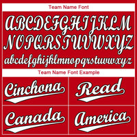 Custom Baseball Jersey - Red White-Black