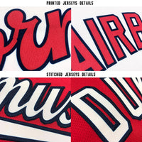 Custom Baseball Jersey - Red White-Black