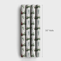Rustic Outdoorsman Holiday Gift Wrap, Fishing Santa Wrapping Paper, Fisherman Christmas Wrapping Paper, Angler Winter Present Paper Roll