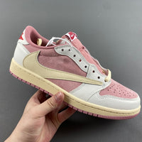 Low Top Sneakers, White Pink Colorway, Reverse Hook Design, Lace Up Design, Casual Gift for Sneaker Fans