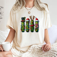 Humorous Dill Jar Holiday Shirt, Christmas Pickle T-Shirt, Festive Pickle Lover Tee, Adorable Xmas Graphic T-Shirt, Unisex Holiday Foodie Present