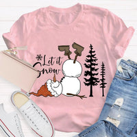 Let It Snow Teacher Shirt, Humorous Snowman Christmas T-Shirt, Adorable Winter Holiday Tee, Festive Classroom Graphic T-Shirt, Teacher Xmas Present