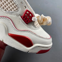 Low Top Sneakers, Off White Red Colorway, Valentine Design, Lace Up Design, Casual Gift for Sneaker Fans
