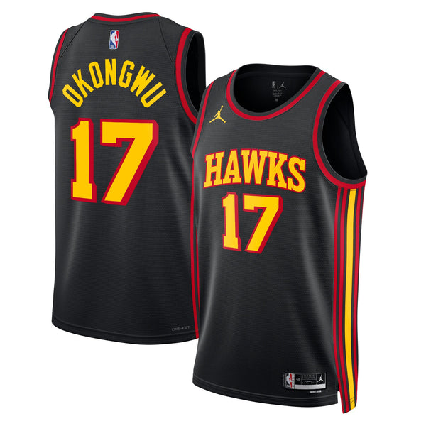 Atlanta Hawks Statement Edition Swingman Jersey - Black - Onyeka Okongwu