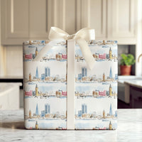 Watercolor Big Ben Gift Wrap, London Skyline Christmas Wrapping Paper, Winter Cityscape Wrapping Paper, Travel Lover Holiday Gift Wrap