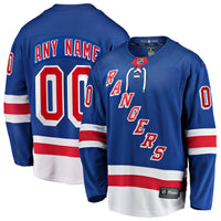 New York Rangers Blue Home Breakaway Custom Jersey