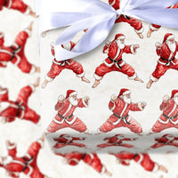 Martial Arts Santa Gift Wrap, Karate Santa Christmas Wrapping Paper, Humorous Holiday Wrapping Paper, Secret Santa Martial Arts Gift Wrap Roll