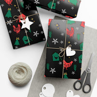 Farmhouse Coop Holiday Gift Wrap, Christmas Chicken Wrapping Paper, Adorable Farm Animal Present Wrap, Rustic Xmas Holiday Gift Wrapping Paper