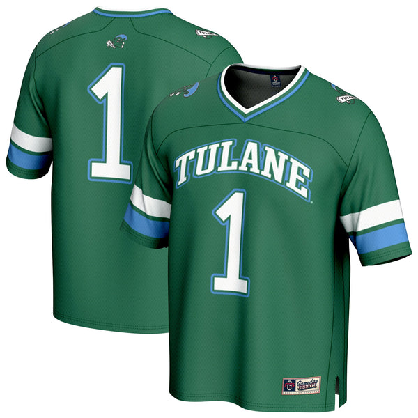 #1 Tulane Green Wave Collegiate Football Fashion Jersey - Green