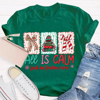 Humorous Teacher Christmas T-Shirt, All Is Calm Said No Teacher Ever Shirt, Snowflake Winter Graphic Tee, Holiday Educator T-Shirt